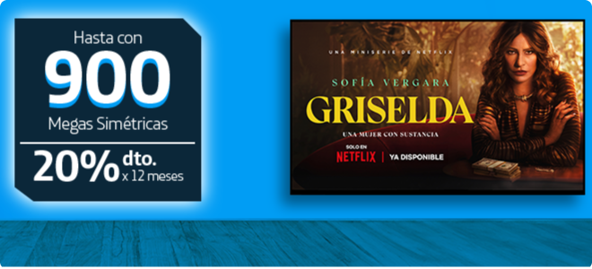 Banner movistar NETFLIX Fibra + fija + TV: El trio que tiene Netflix incluido